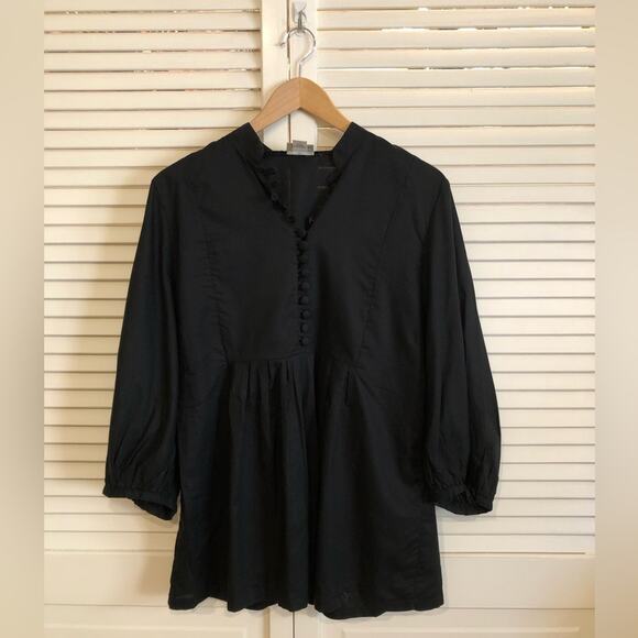 Ann Louise Roswald Black Cottagecore Blouse - Picture 2 of 6